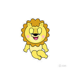 relaxing lion cartoon free png image