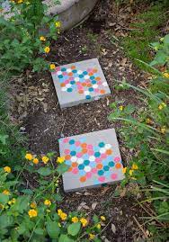 Stenciled Garden Stepping Stones