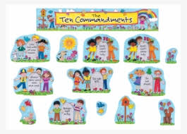 This free printable ten commandments craft allows kids to match the commandment number with the commandment. Tcr7000 Children S Ten Commandments Bulletin Board 10 Commandments Images For Kids Transparent Png 900x900 Free Download On Nicepng