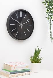 Sleek Black Wall Clock 30cm Modern
