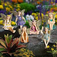 Set Of 6 Mini Fairies Garden Ornaments