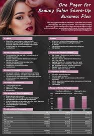 one pager for beauty salon start up