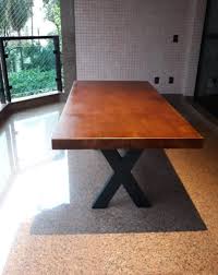 mesa de centro de madeira e ferro &quot;comfort&quot; Mesa Rustica De Madeira Macica Mira Em Pes De Ferro Preto 8 Lugares 180 X 80 Homify