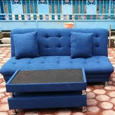 sofa bed 160 tanpa meja bahan kanvas