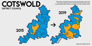 Local elections 2019 maps of the 248 councils contested in the 2019 local elections (click image to see). Election Maps Uk On Twitter Cotswold Council Le2019 Ldm 18 8 Con 14 10 Grn 1 1 Ind 1 1 Liberal Democrat Gain From Conservative Https T Co Cqbryu1tp4