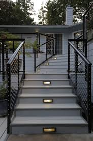 Extruded, machined brackets have great strength, durability and. Modern Aluminum Tri Level Deck Design And Build Outdoor Stair Railing Exterior Stairs Modern Railing