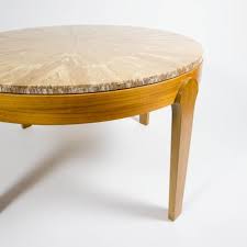 Round Stone Top Coffee Table 1970s For