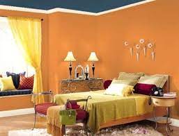 Orange With Blue Ceiling And White Trim