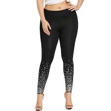 Star Print Leggings Womens Plus Size High Waist Yoga Pants Sports Gym Running Pencil Pants By E Scenery