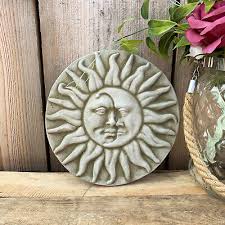 Stone Sun And Moon Plaque Outdoor