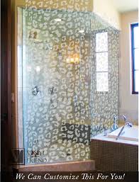 leopard spot bathroom shower pattern in