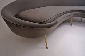 kidney shaped sofa in velvet newly