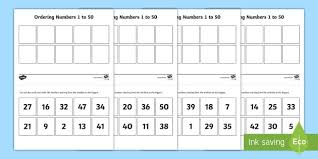 Simply download, print and start using. Ordering Numbers 1 50 Activity Grades 4 6 Easy Download