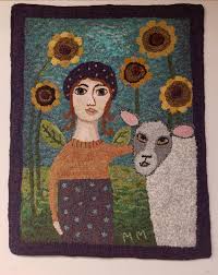 wool cl primitive rug hooking