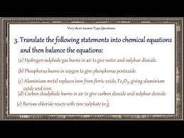Chemical Reactions Equations Very
