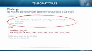 temporary tables using in oracle sql