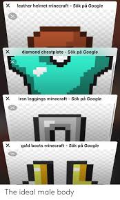 They are the highest level pieces of armor in the game. Leather Helmet Minecraft Sok Pa Google X Diamond Chestplate Sok Pa Google X X Sok Pa Google Iron Leggings Minecraft Gold Boots Minecraft Sok Pa Google X The Ideal Male Body