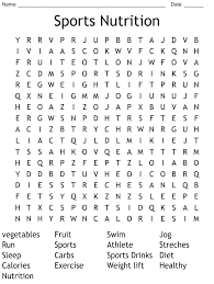 sports nutrition word search wordmint