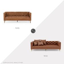 barrel rollins leather tufted sofa