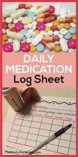 Free Printable Daily Medication Log Sheet The Unclutter Angel