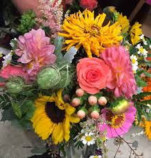25% off + free delivery w/ 'save25'. Sunflowers Roses Dahlias Hypericum Berries By Flowers At Louis Doe