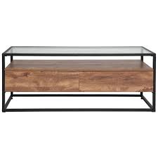 Glass Coffee Table With Two Drawers
