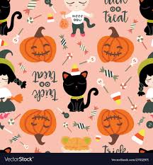 seamless pattern halloween theme cute