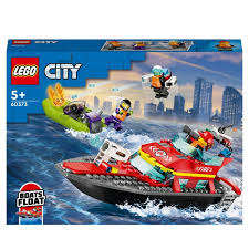 lego city fire 60373 rescue boat toy