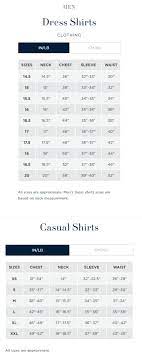 polo ralph lauren mens shirt size chart