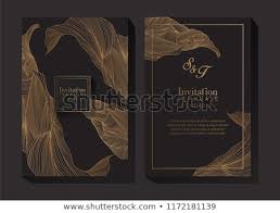 Black Gold Invitation Template Stock Vector Royalty Free