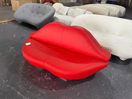 red lips sofa genuine leather made to