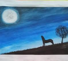 Paper Handmade Night Watercolour Wolf