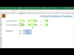 solving simultaneous equations by excel