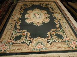 5 8 x 8 7 green and beige aubusson