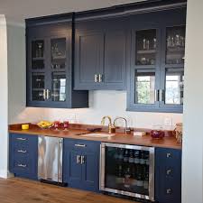navy wet bar cabinets with wood