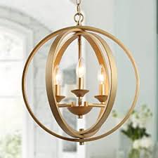 Ksana Gold Orb Chandelier Modern Globe 3 Light Fixture For Dining Living Room Bedroom Foyer And Kitchen Amazon Com