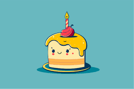happy birthday cake with candle graphic