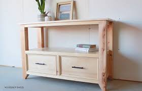 diy console table with drawers made