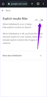 disable google safesearch on pc