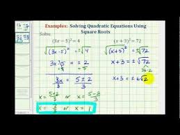 Solve Quadratic Equations Using Square