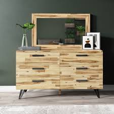 Shop Modrest Sala Modern Light Wood Dresser Mirror Set Overstock 23507501