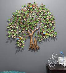 metal tree wall art in multicolour