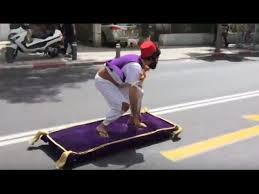 man rides aladdin magic carpet