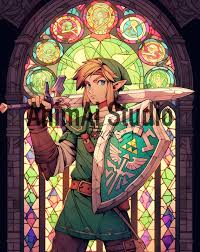 Legend Of Zelda Link Stained Glass