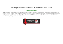File Bright Futures Guidelines Pocket Guide Trial Ebook