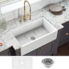 Has your kitchen sink faucet sprung a leak and your tape job just isn't cutting it? Ruvati Fiamma Farmhouse Apron Front 33 In X 20 In White Single Bowl Kitchen Sink In The Kitchen Sinks Department At Lowes Com