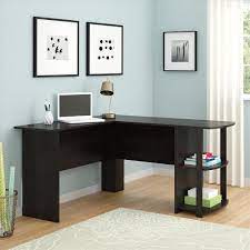 These desks often offer plenty of desk top space since they have two surfaces to work from, and many people use double monitors with this functional set up. New L Shaped Corner Computer Office Desk Furniture Black Brown Ebay