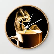 Steaming Cup Of Coffee Wall Clock By