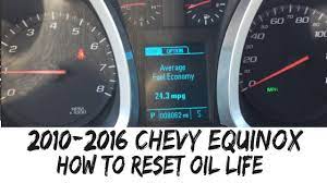 2010 2016 chevy equinox reset oil life