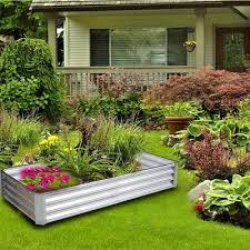 Outdoor Galvanized Raised Garden Bed